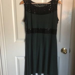 Festive green sequinned holiday dress